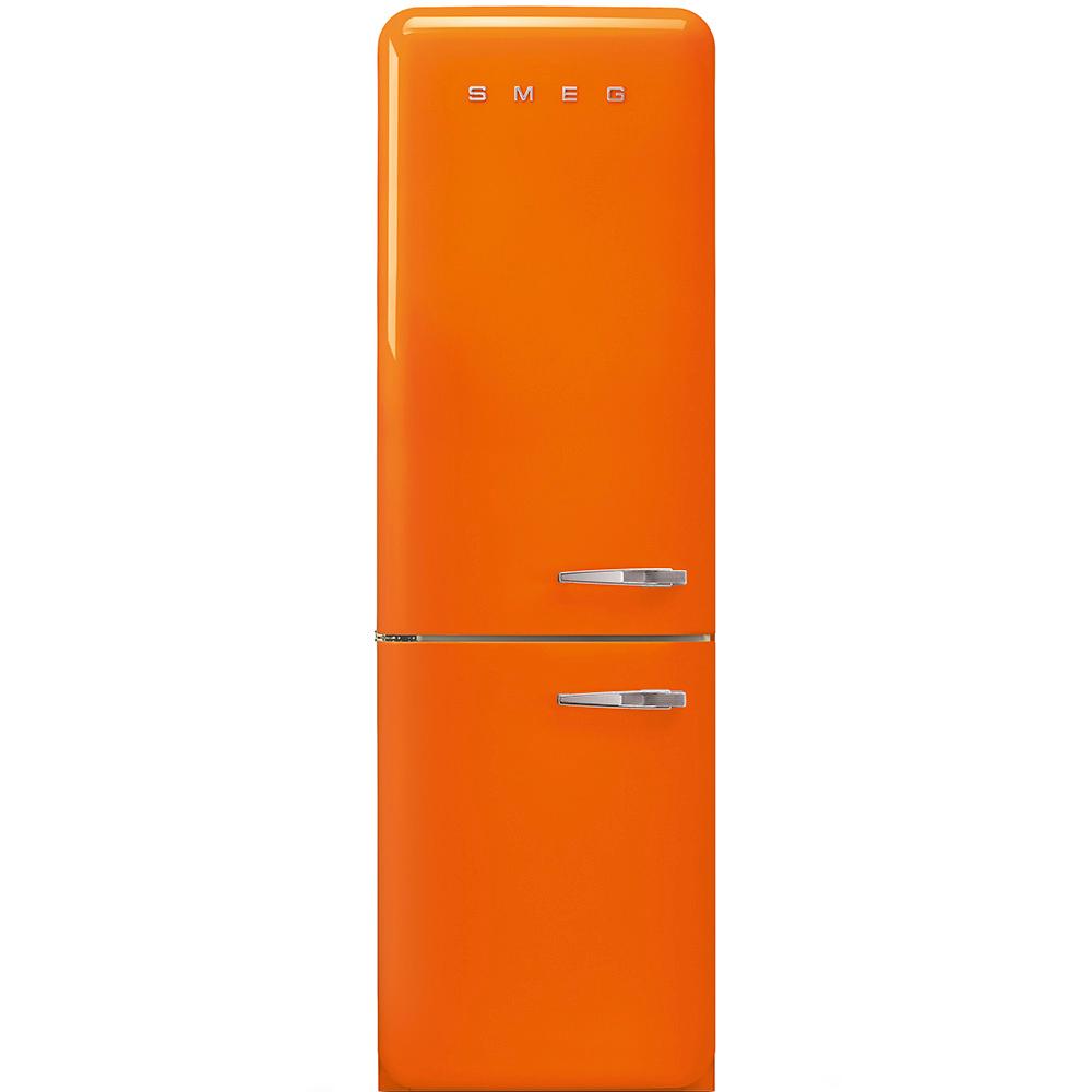 Approx 24" 50'S Style refrigerator with automatic freezer, Orange, Left hand hinge