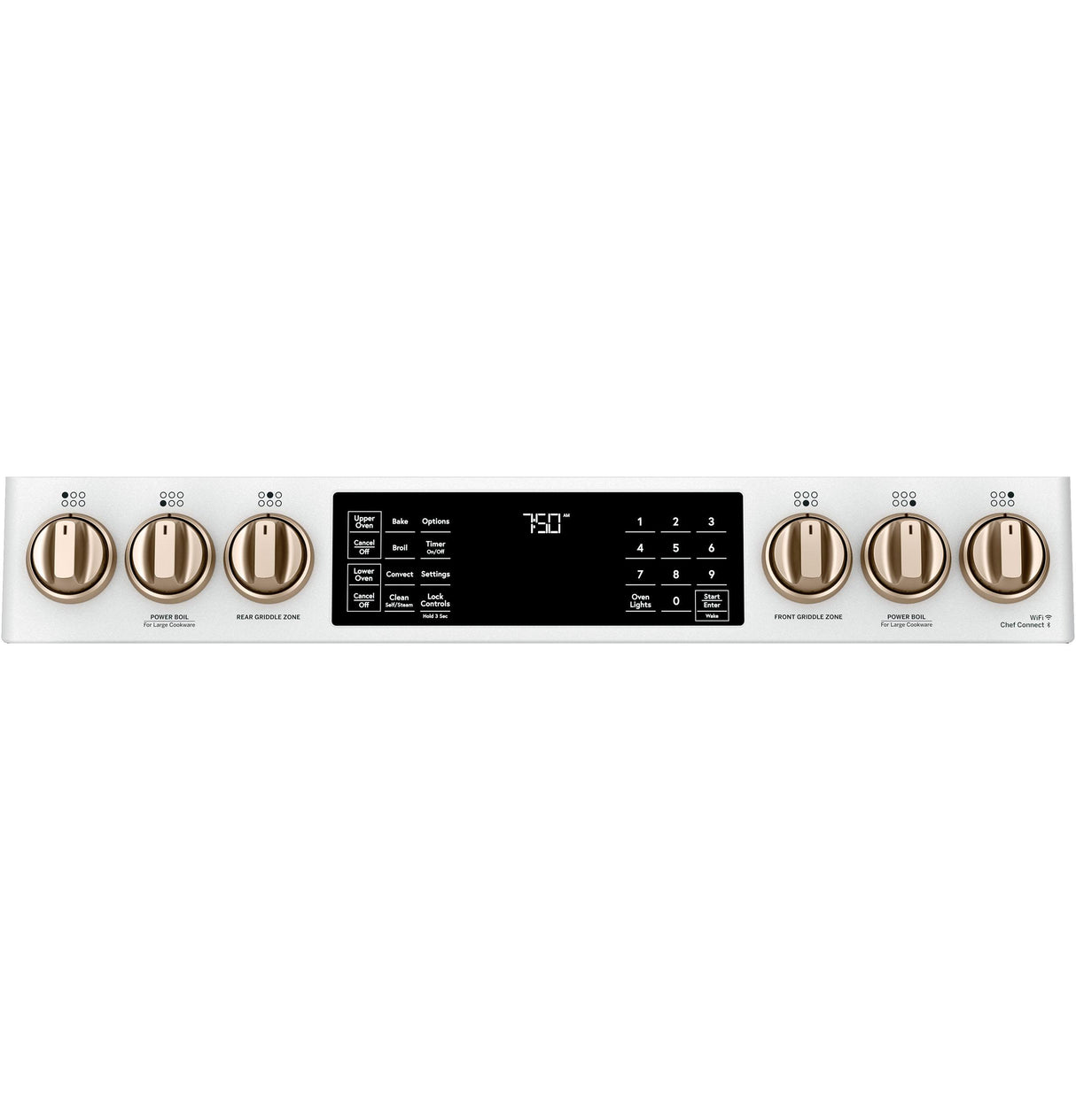 Café™ 30" Smart Slide-In, Front-Control, Gas Double-Oven Range with Convection