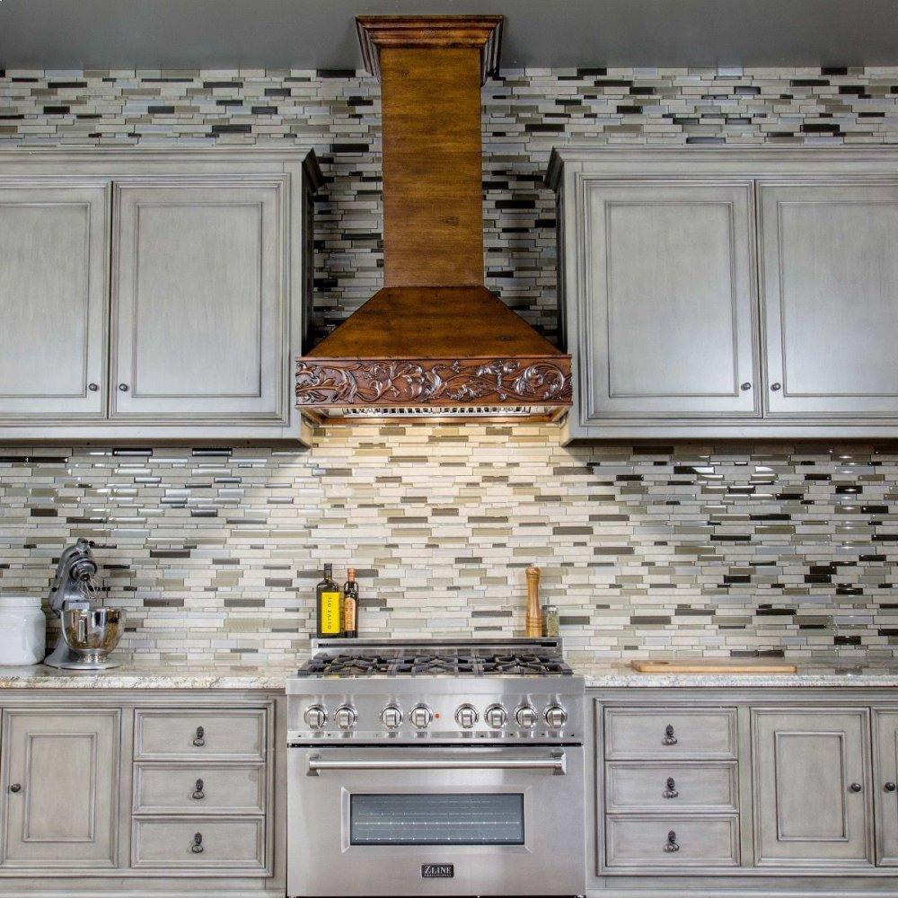 ZLINE 30 in. Wooden Wall Mount Range Hood in Walnut and Hamilton - Includes Remote Motor