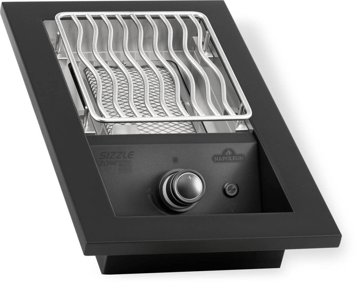 Built-in 700 Series Single Infrared Burner with Matte Black Cover , Propane, Matte/Matt Black
