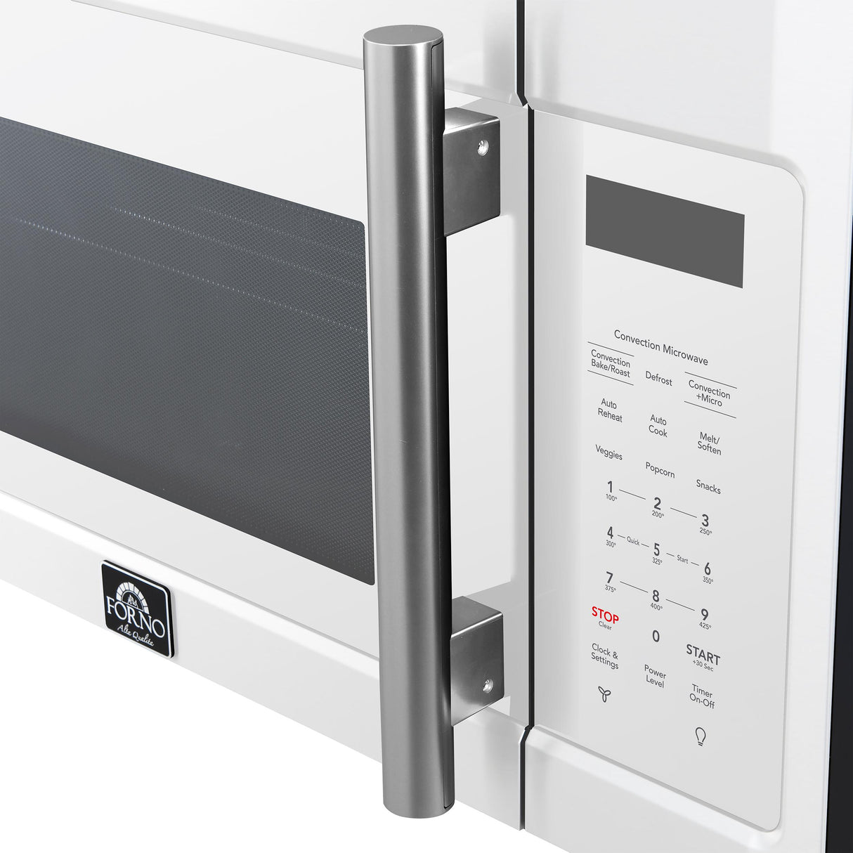 Forno Fornace 30-Inch Over the Range Convection Microwave, White - 1.5 cu.ft, 300 CFM Vent, Touch Control, LED Light