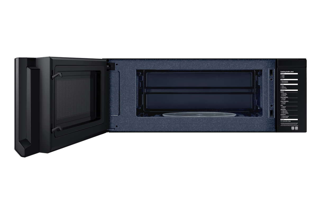 1.1 cu. ft. Bespoke Smart SLIM Over-the-Range Microwave with 400 CFM Hood Ventilation, Wi-Fi & Voice Control in White Glass
