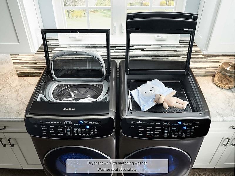 6.0 cu ft. Smart Washer with Flexwash in Black Stainless Steel