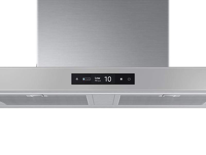 36" Bespoke Smart Wall Mount Hood with LCD Display in Clean Grey