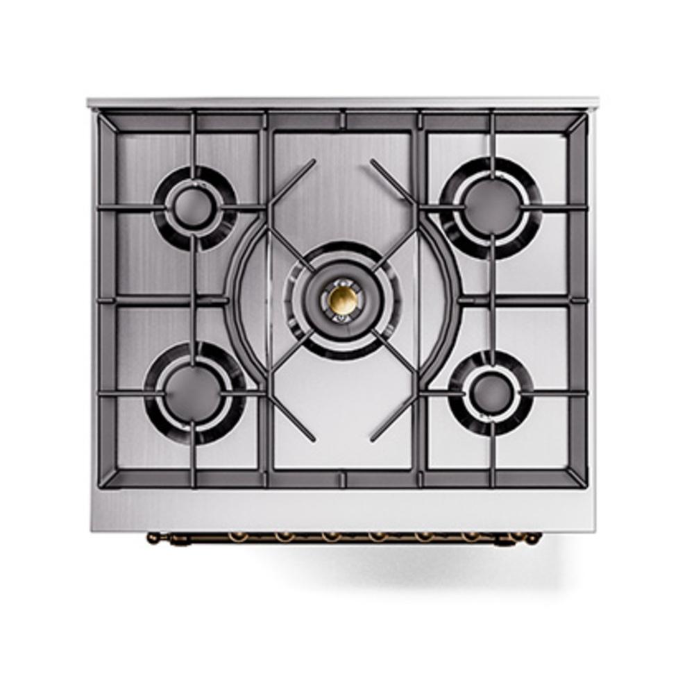 ILVE UN30QNMPRABLP Nostalgie II Noblesse 30 inch Dual Fuel Range (Liquid Propane, Solid Door, RAL, Burnished)
