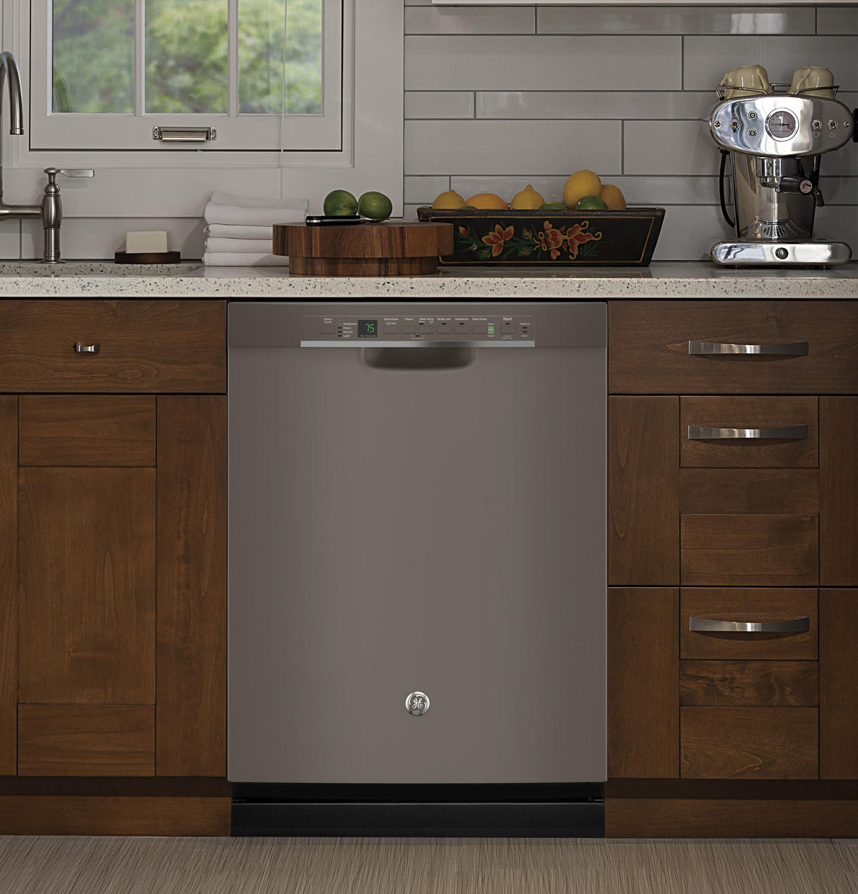 GE® Stainless Steel Interior Dishwasher with Front Controls