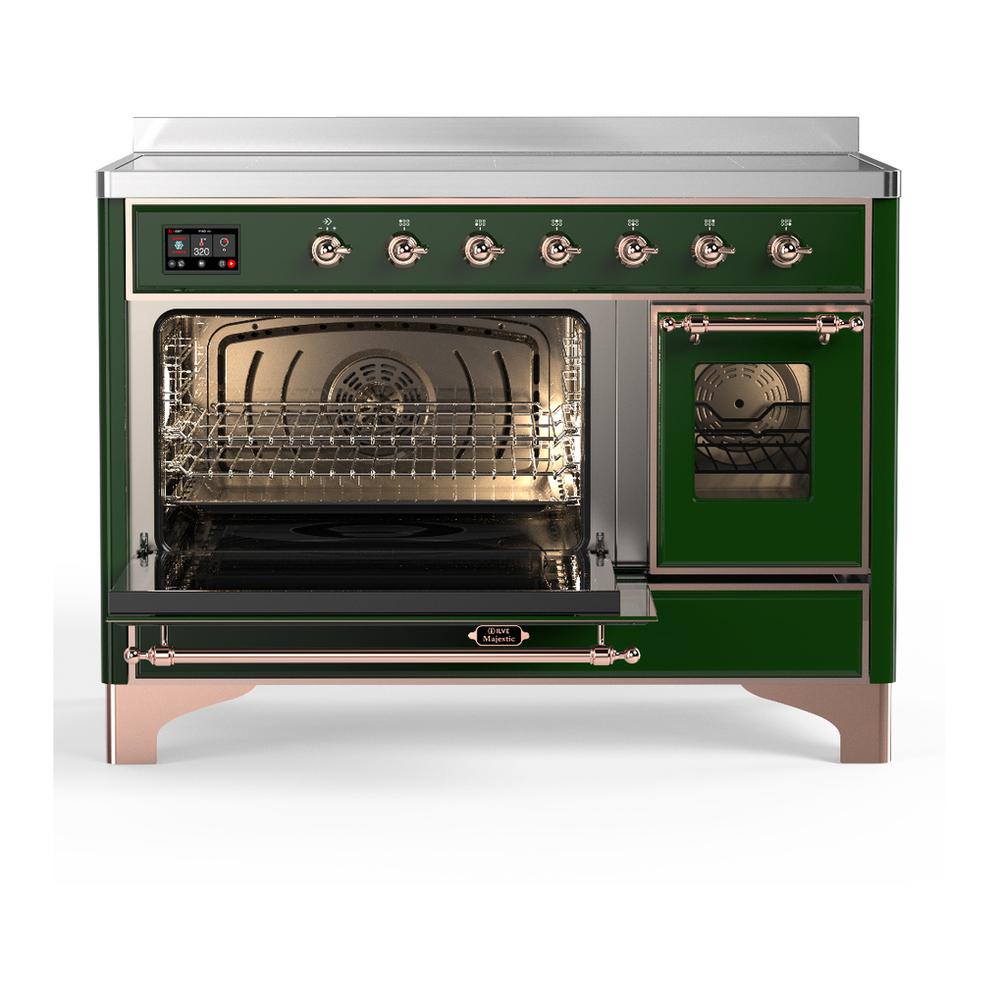 ILVE UMIB48NR3EGP Majestic III 48 inch Induction Range with 6 Elements, 5.02 cu. ft. Total Oven Capacity (Triple Glass Door, Emerald Green, Copper)