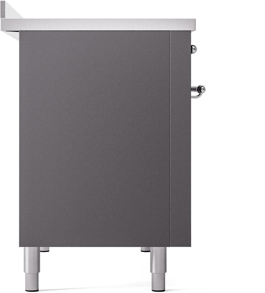 Nostalgie II 48 Inch Electric Freestanding Range in Matte Graphite with Chrome Trim
