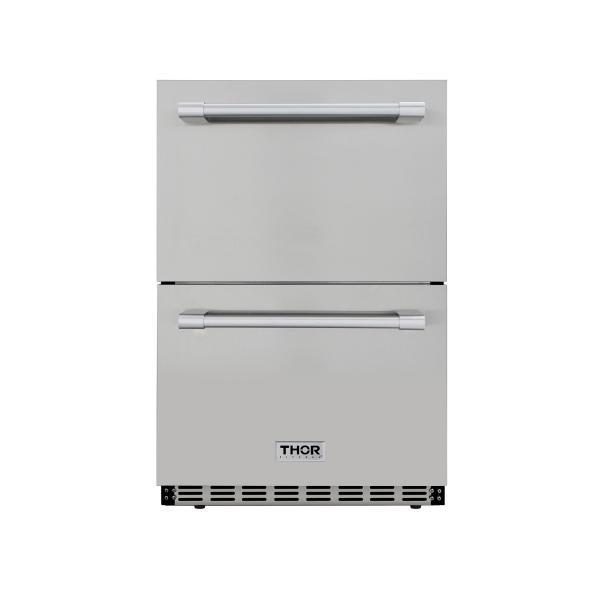 Thor Kitchen - 24 In. 5.3 Cu. Ft. Double Drawer Under-counter Refrigerator In Stainless Steel, Counter Depth