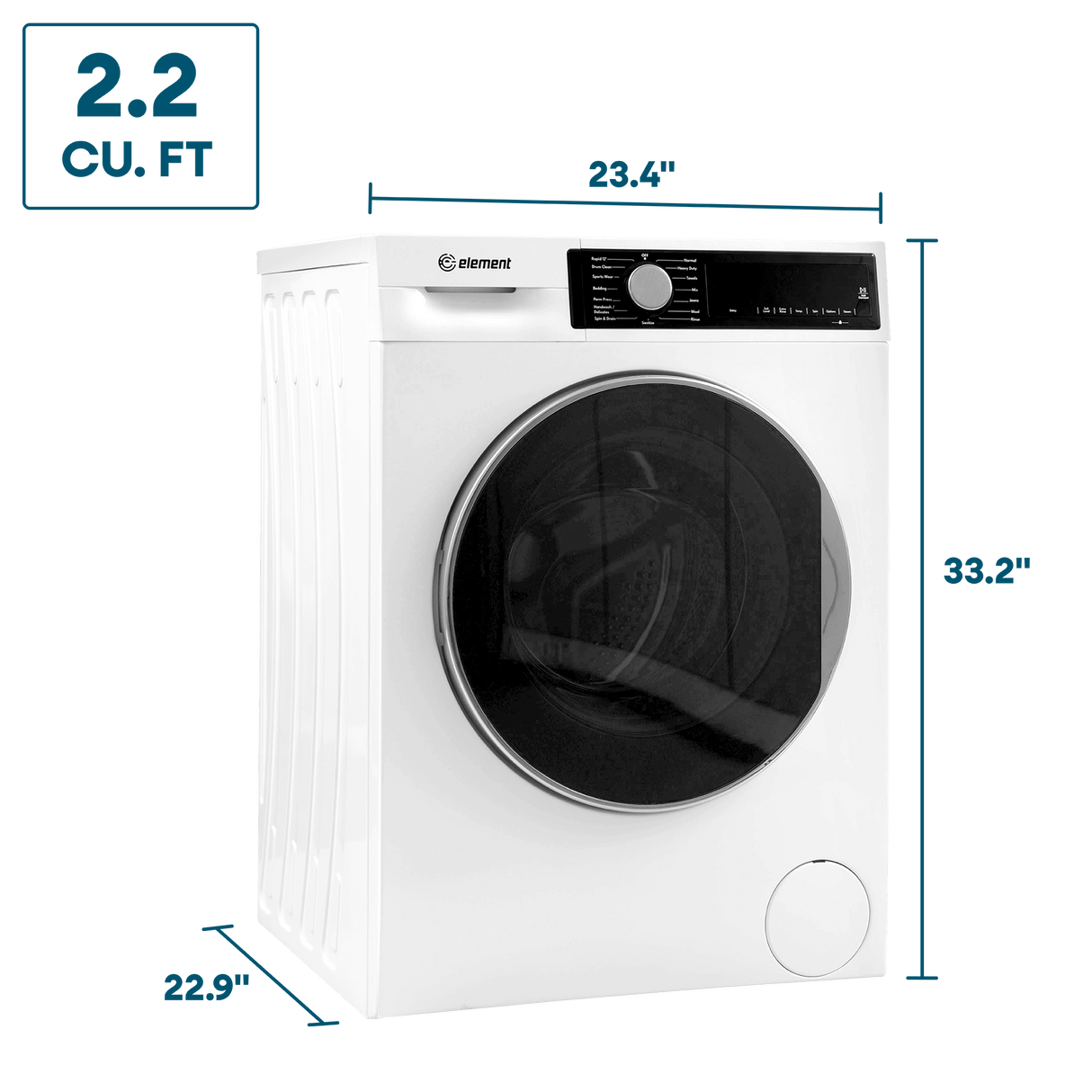 Element 24-inch 2.2 cu. ft. Front Load Washer - White, ENERGY STAR (ECW2224EGW)