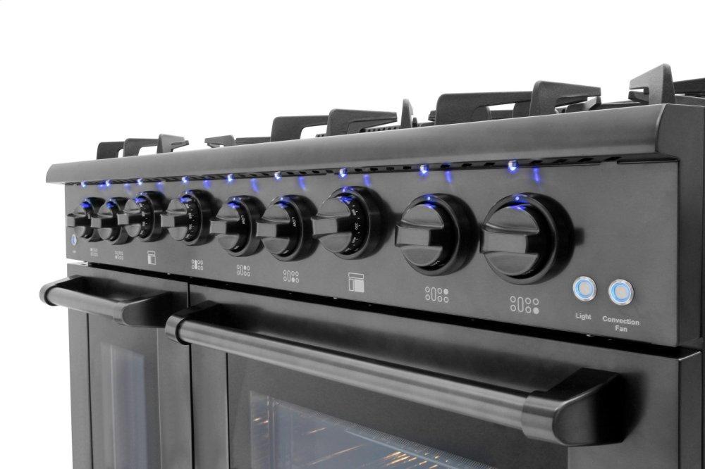 48 Inch Professional Gas Range In Black Stainless Steel