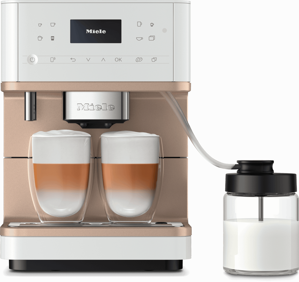 CM 6360 MilkPerfection Lotus white-CM - Countertop coffee machine With WiFi Conn@ct, high-quality milk container, and many specialty coffees.