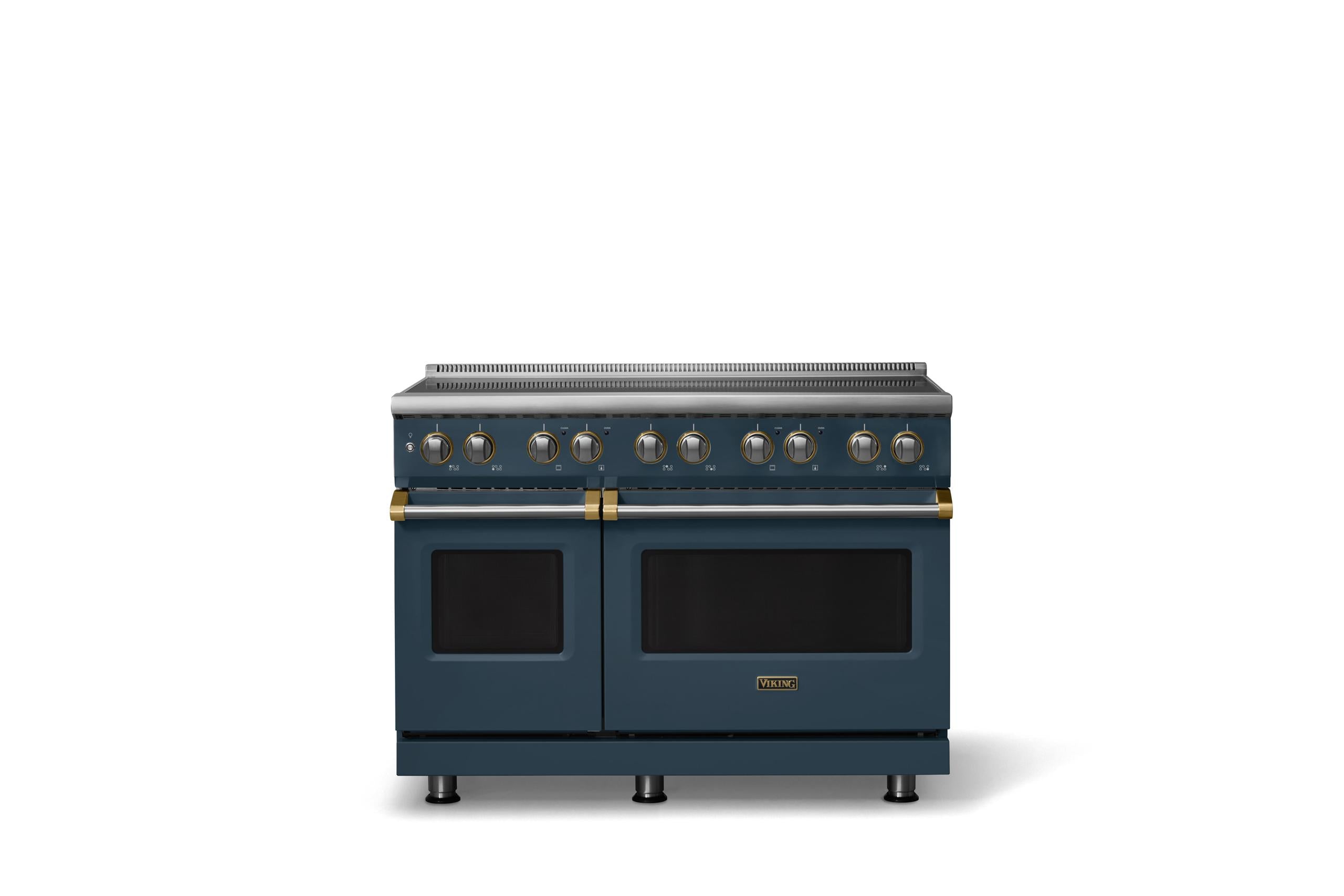 48"W. Induction Range (Finish: Squall, Trim: Brushed Brass)