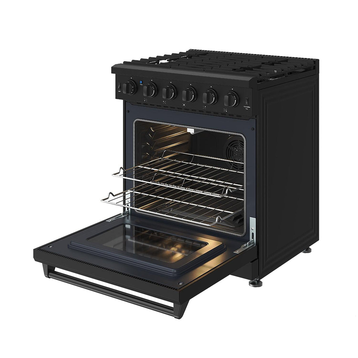 30 Inch Professional Gas Range In Black