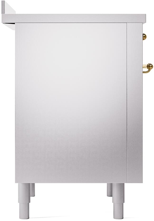 Nostalgie II 36 Inch Electric Freestanding Range in Stainless Steel with Brass Trim