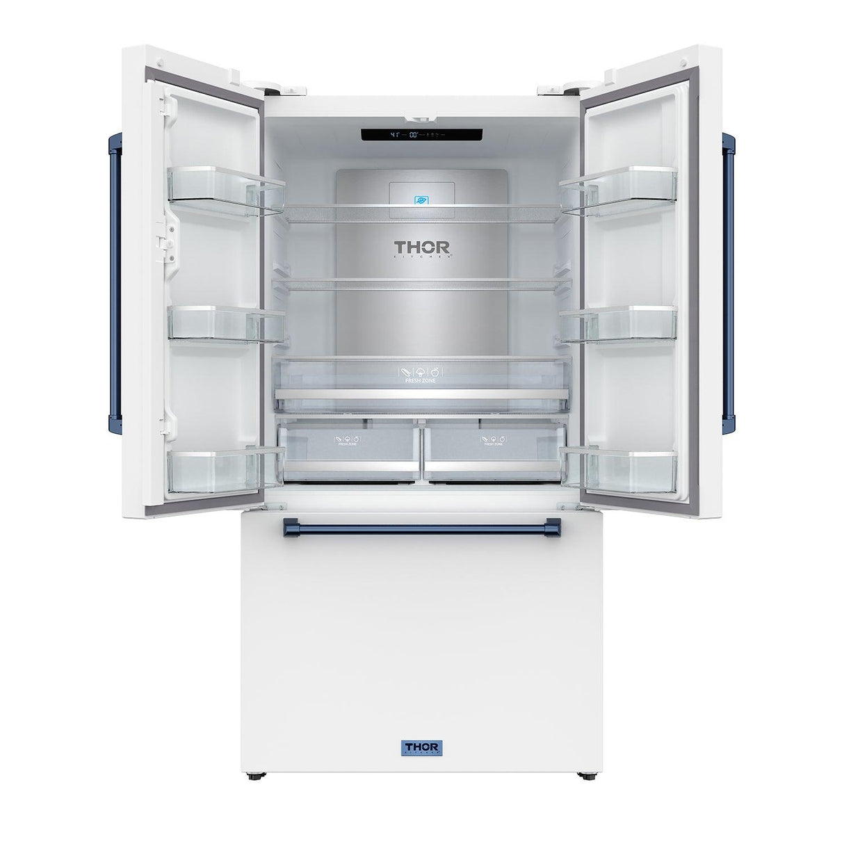 36 Inch French Door Counter Depth Refrigerator With Ice Maker - White/blue Gordon Ramsay Series