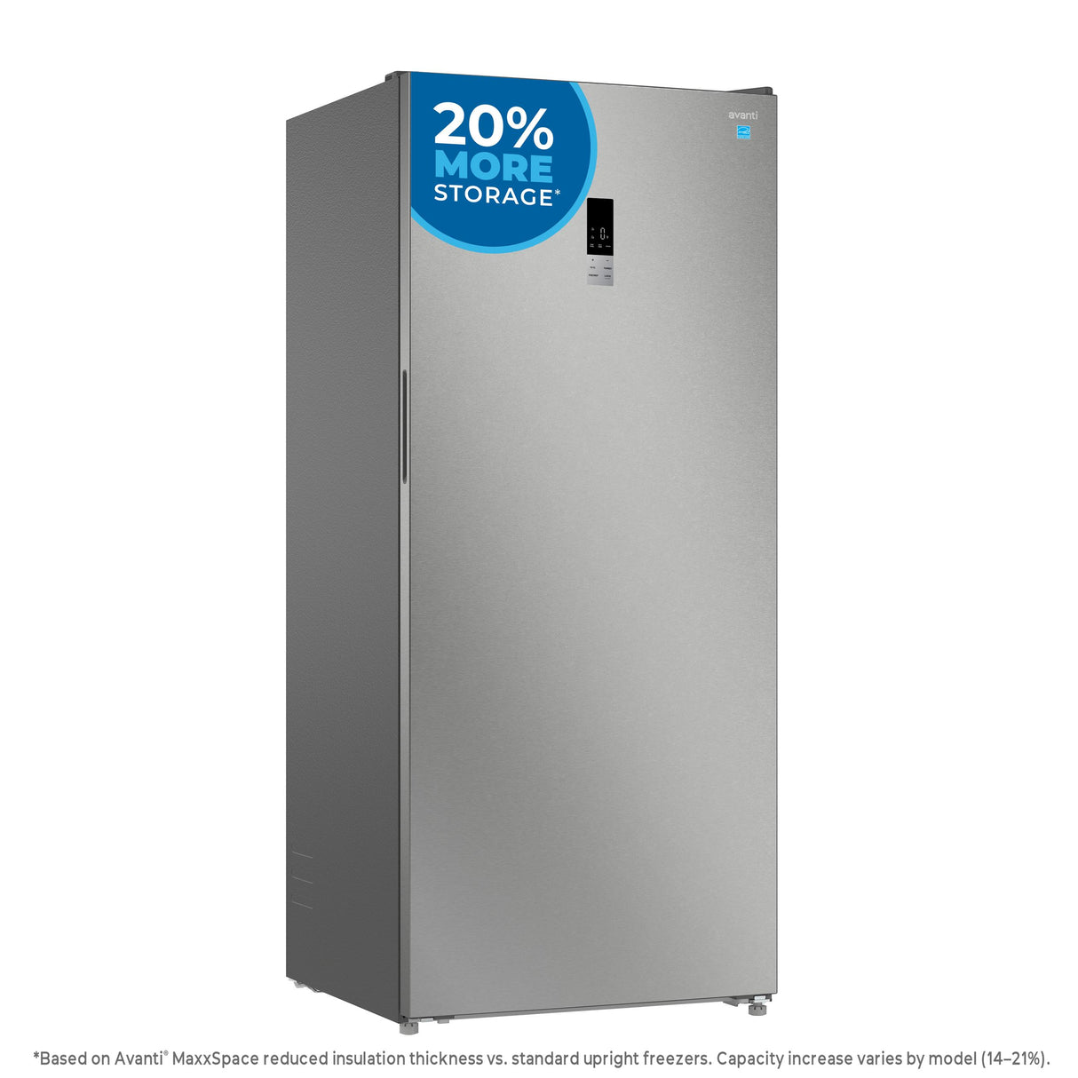Avanti MaxxSpace Insulation™ Technology Garage-Ready Frost-Free Convertible Upright Freezer, 21 cu. ft., ENERGY STAR, Stainless Steel Look (AV210VFLJM0SS)