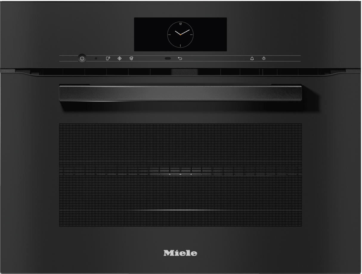 H 7840 BM AM Obsidian black - 24" compact speed oven in a perfectly combinable design with automatic programs and roast probe.