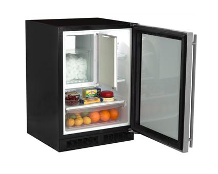 24" Refrigerator Freezer with Ice Maker Marvel Premium Refrigeration - Solid Panel Ready Overlay Door - Integrated Right Hinge
