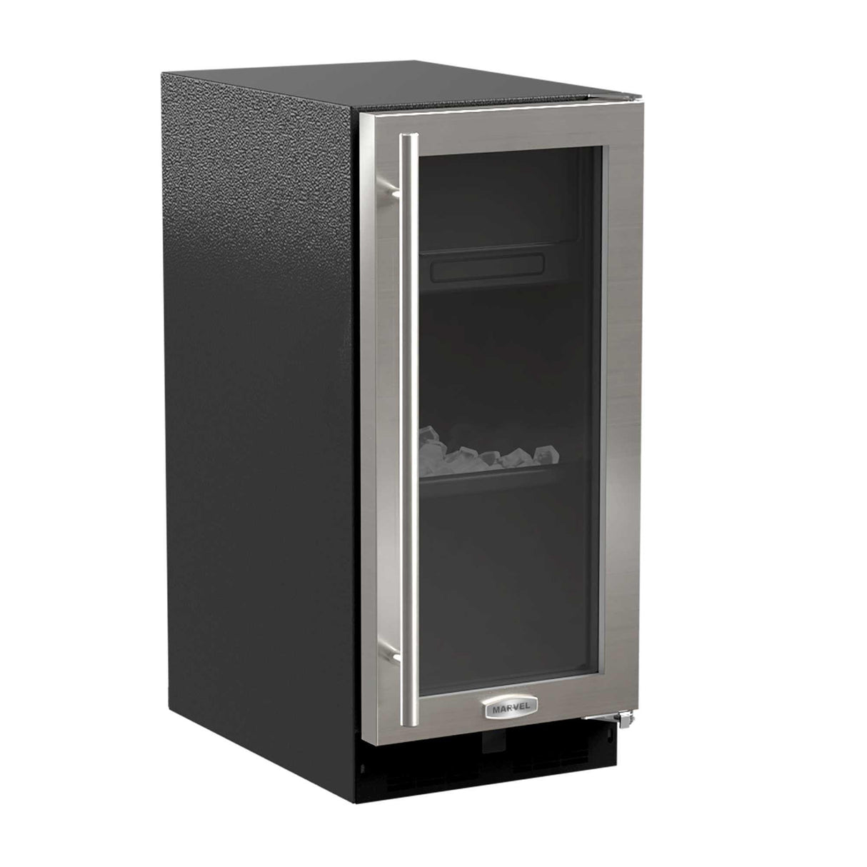 15-In Built-In Clear Ice Machine With Arctic White Illuminice with Door Style - Stainless Steel Frame Glass, Door Swing - Right, Pump - No