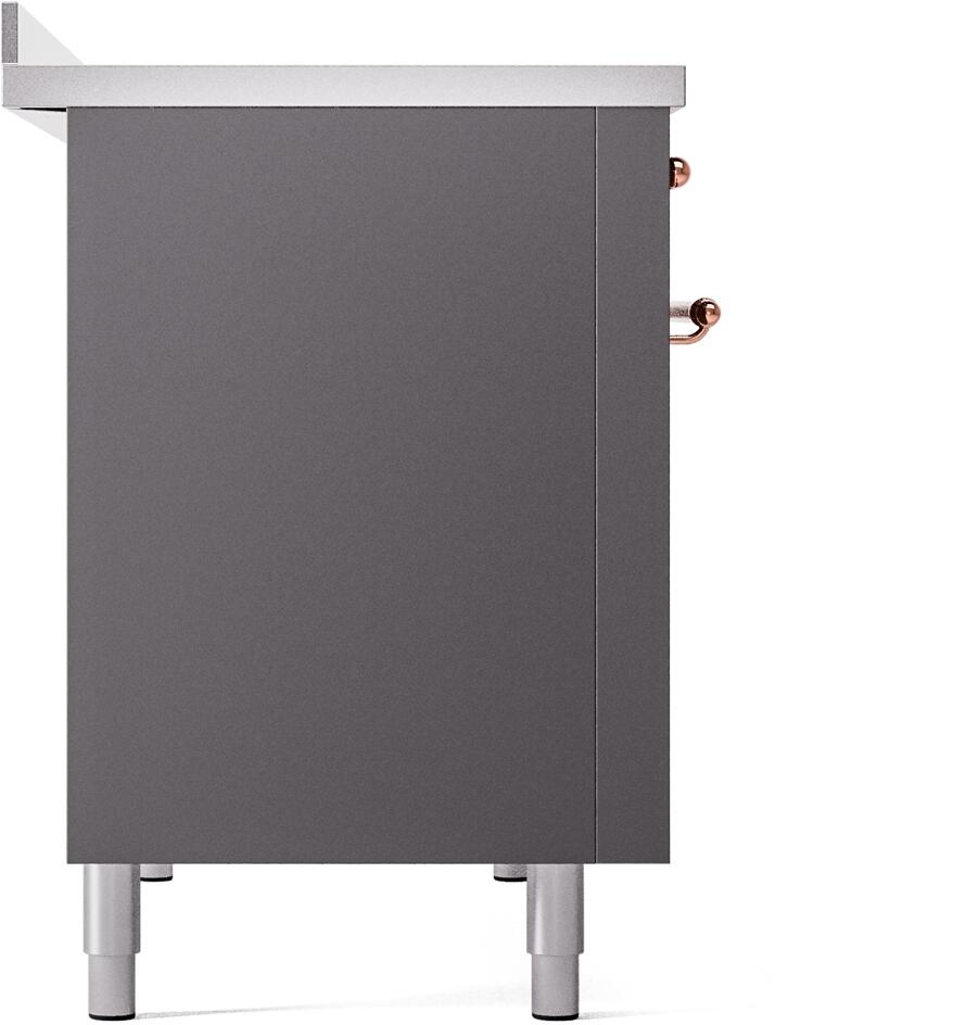 Nostalgie II 48 Inch Electric Freestanding Range in Matte Graphite with Copper Trim