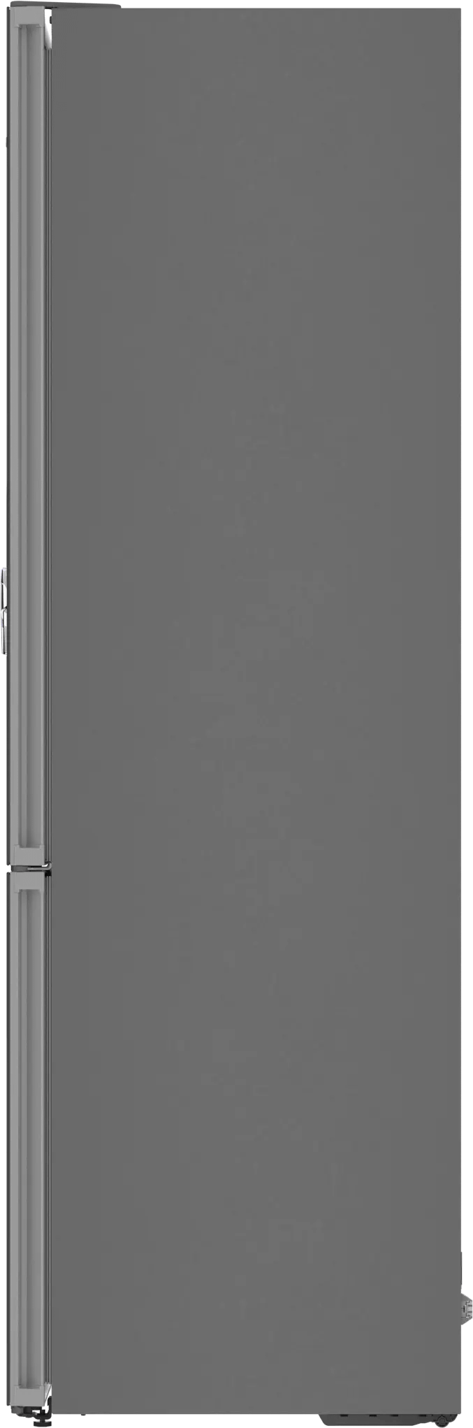 800 Series Free-standing fridge-freezer with freezer at bottom, glass door 24" Black, Total No Frost