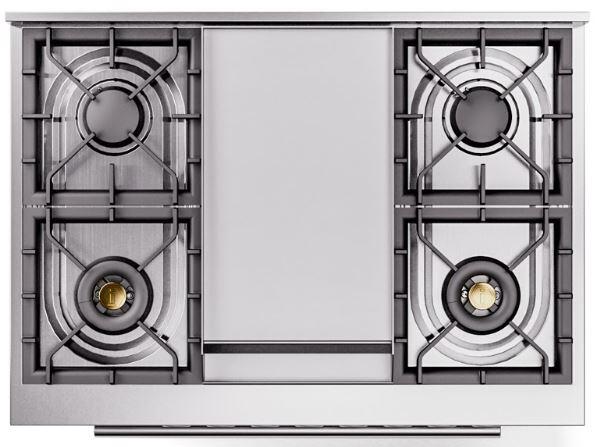 Professional Plus II 36 Inch Dual Fuel Natural Gas Freestanding Range in Stainless Steel with Trim