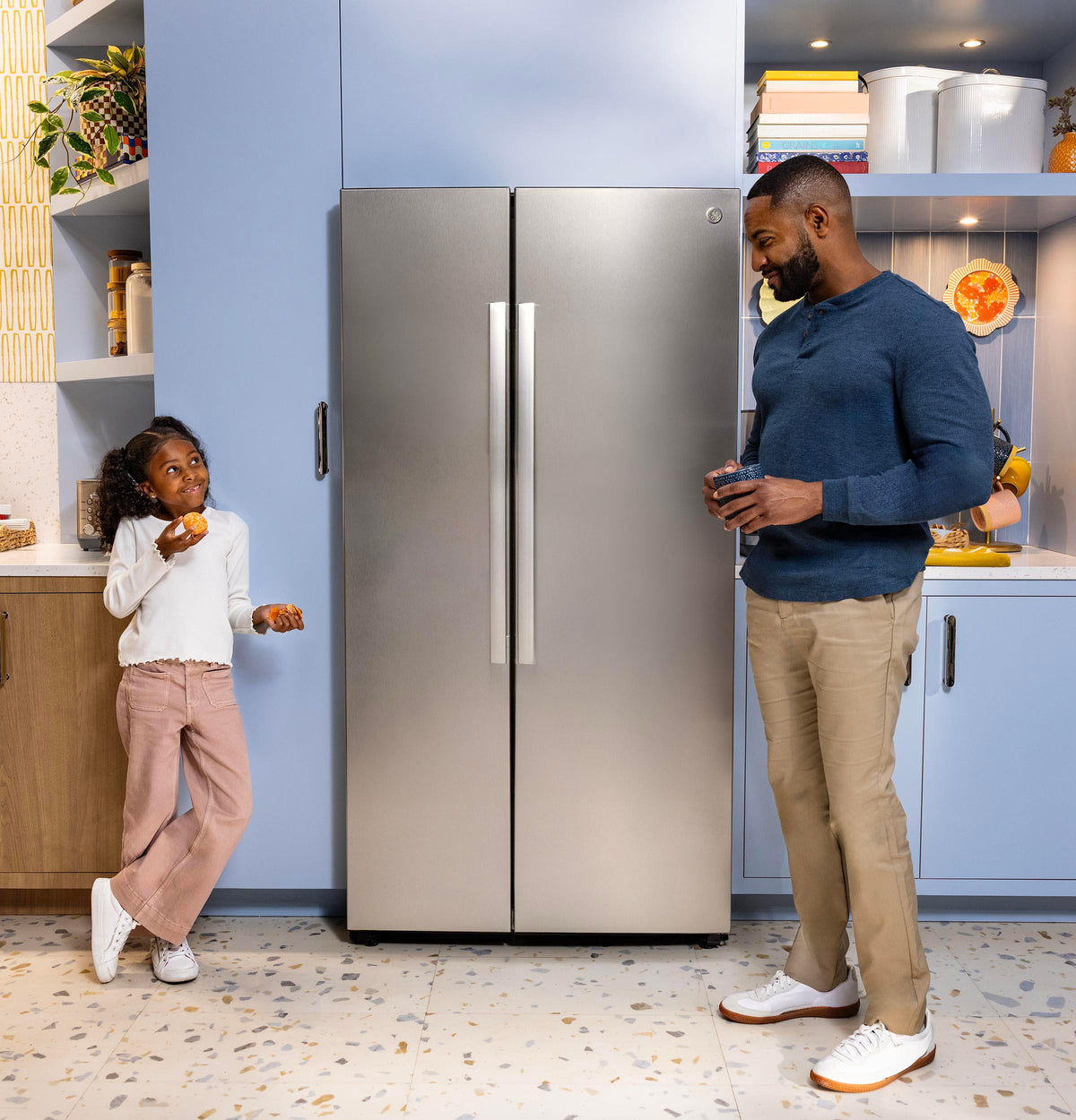 GE® 24.2 Cu. Ft. Counter-Depth Side-By-Side Refrigerator with Internal Dispenser and In-Door Icemaker
