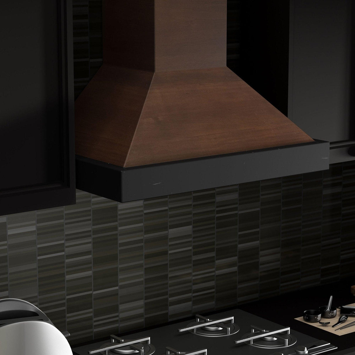 ZLINE Ducted Wooden Wall Mount Range Hood in Antigua and Walnut with Remote Motor (KBAR-RD)