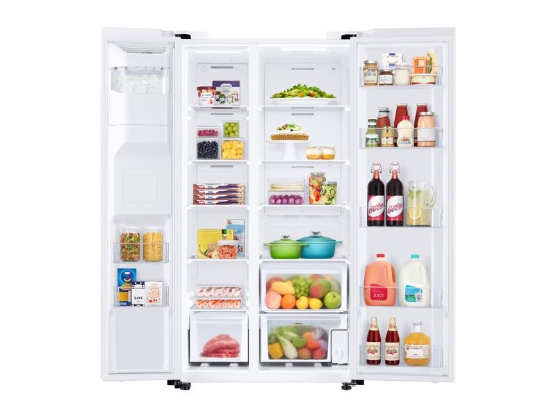 27.4 cu. ft. Large Capacity Side-by-Side Refrigerator in White