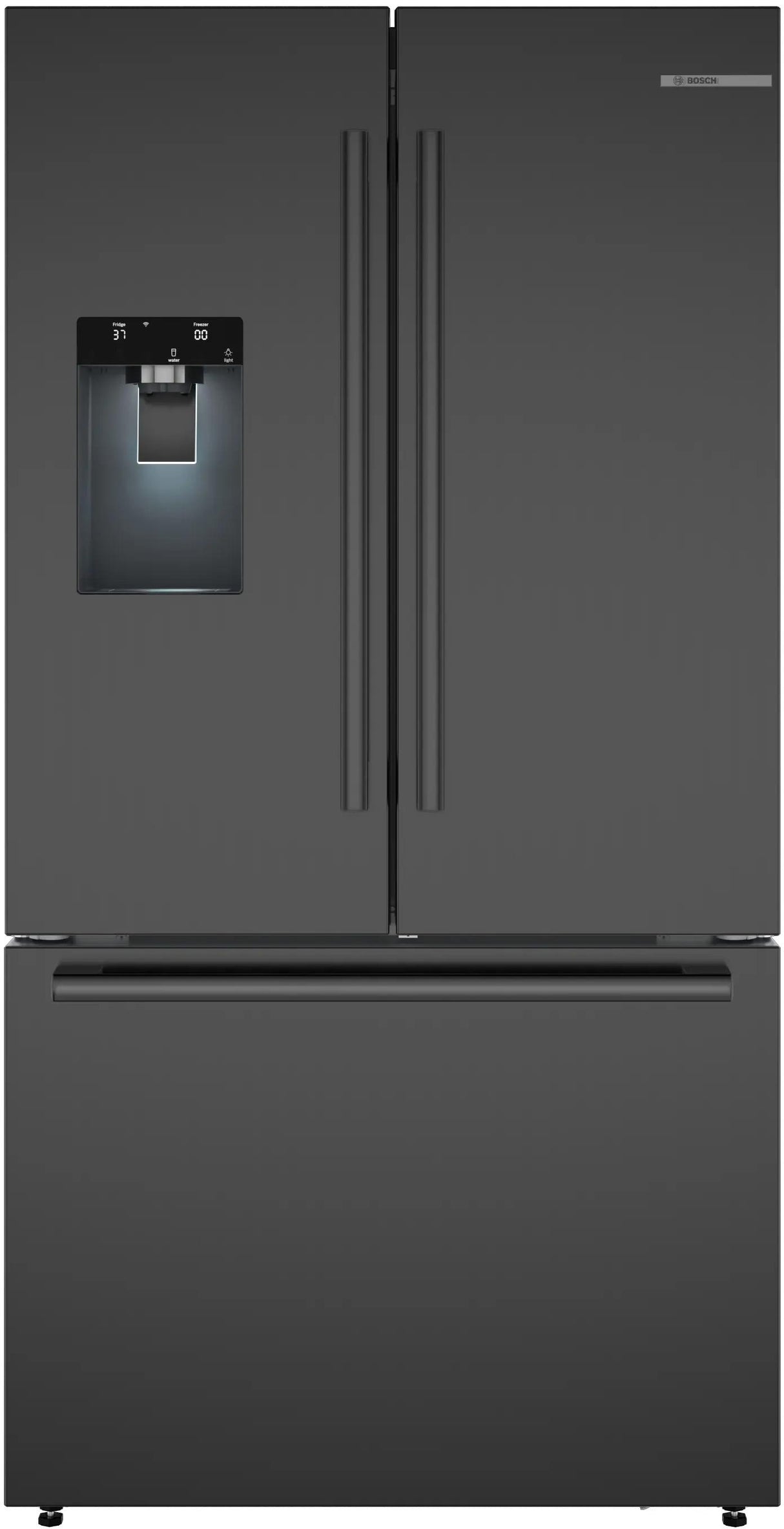 500 Series French Door Bottom Mount Refrigerator 36" Black Stainless Steel, Total No Frost