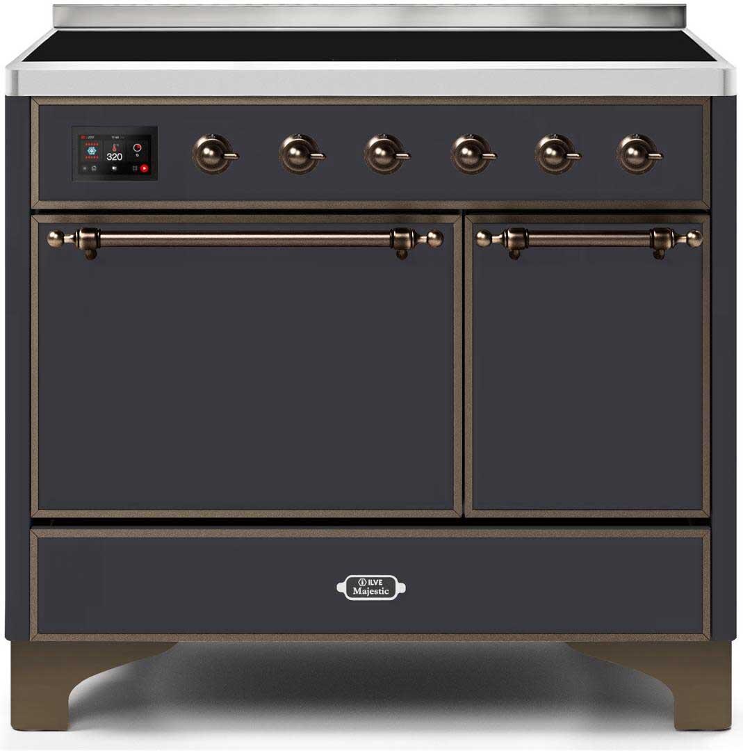 Majestic II 40 Inch Electric Freestanding Range in Matte Graphite with Bronze Trim