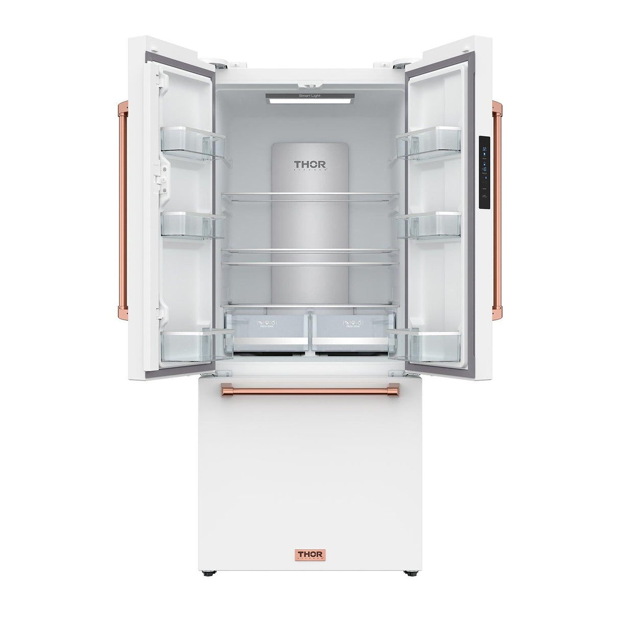 30 Inch French Door Counter Depth Refrigerator With Ice Maker - White/rose Gold Gordon Ramsay Series