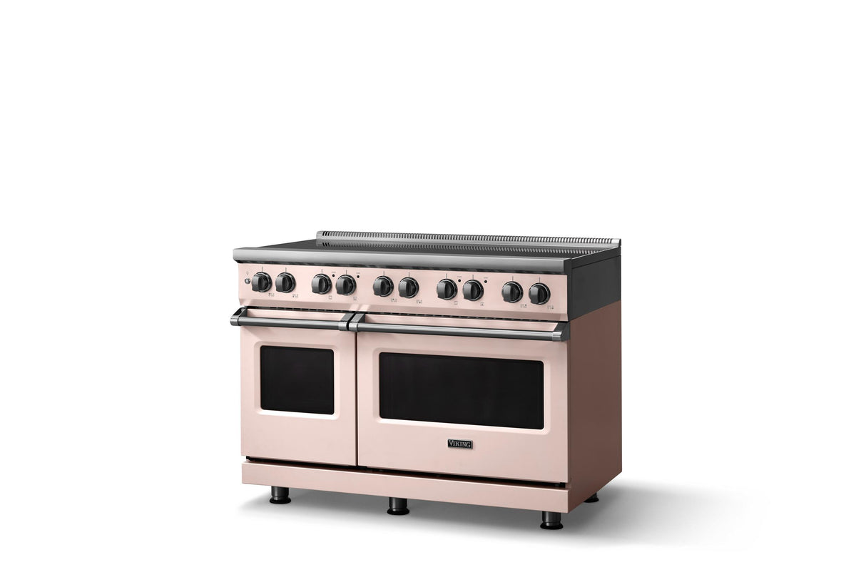 48"W. Induction Range (Finish: Blush, Trim: Polished Chrome)