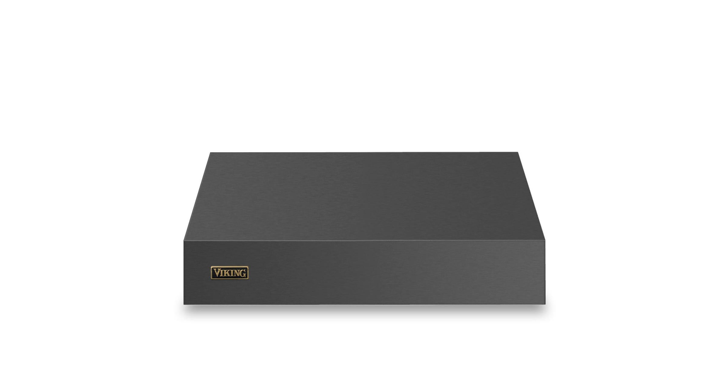 30"W. 12"H. Wall Hood + Ventilator (Finish: Damascus Gray, Trim: Brushed Brass)
