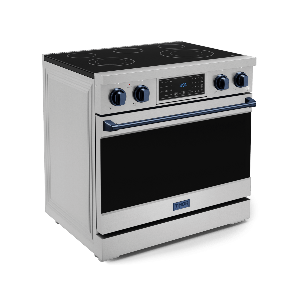 36 Inch Professional Electric Range With Tilt Panel Touch Control In Stainless Steel/navy Blue Gordon Ramsay Series
