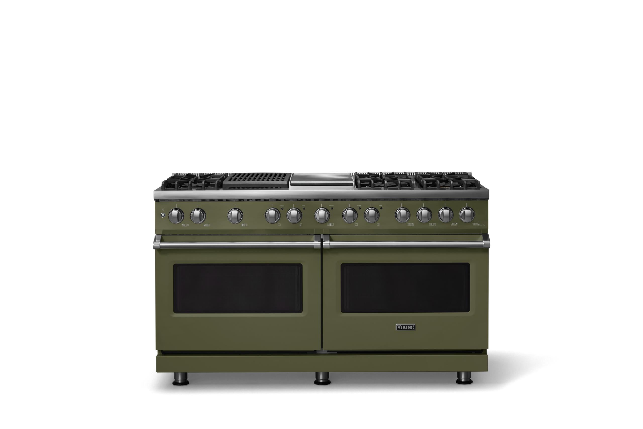 60"W.Dual Fuel Range (Finish: Martini, Trim: Polished Chrome, Fuel: Natural Gas)
