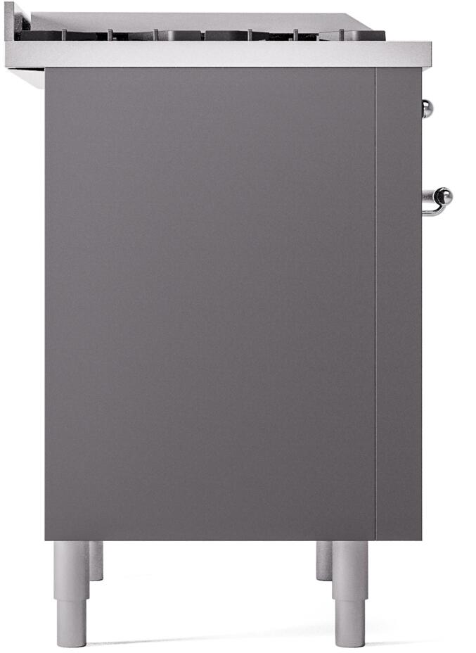 Nostalgie II 36 Inch Dual Fuel Liquid Propane Freestanding Range in Matte Graphite with Chrome Trim