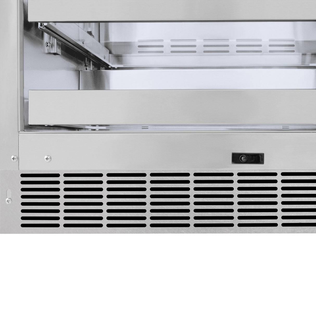 ZLINE Autograph Edition 24 in. Touchstone Dual Zone 44 Bottle Wine Cooler With DuraSnow' Stainless Steel Glass Door And Matte Black Handle (RWDOZ-SN-24-MB)