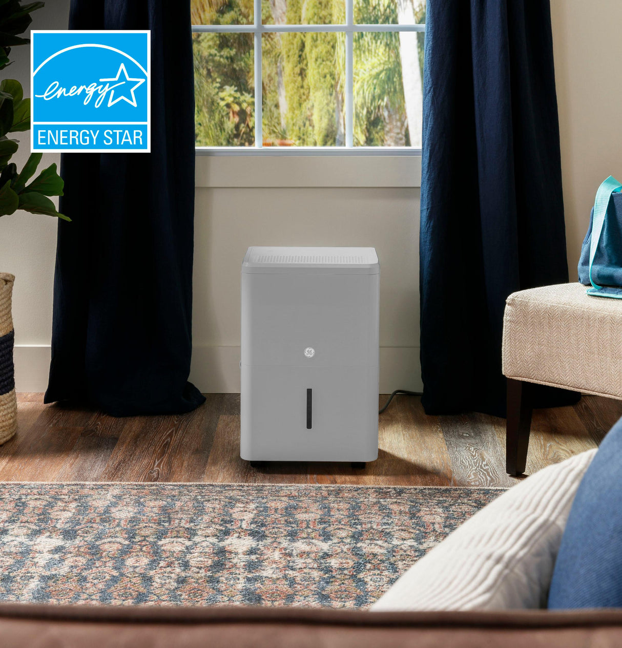GE® ENERGY STAR® 50 Pint Portable Dehumidifier with Smart Dry for Wet Spaces