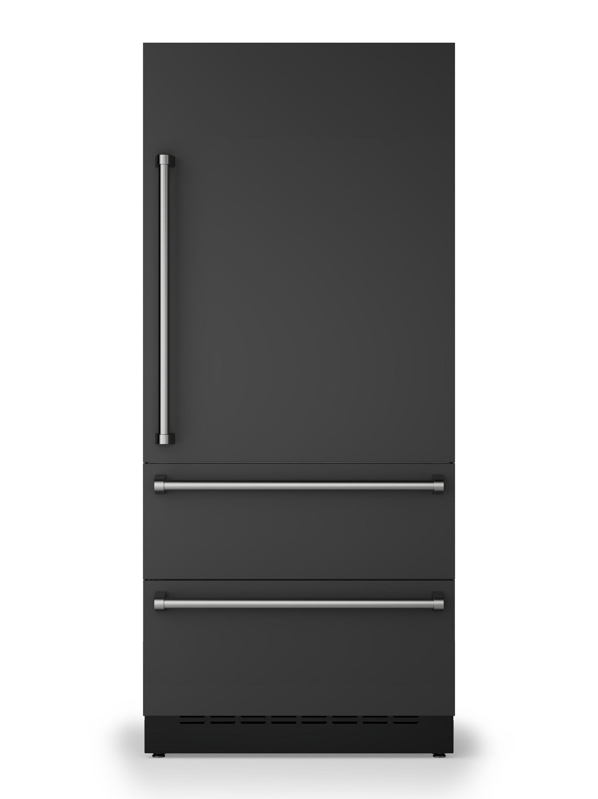 36"W. Integrated Bottom Freezer Door Panel Right Hinge - Cast Black