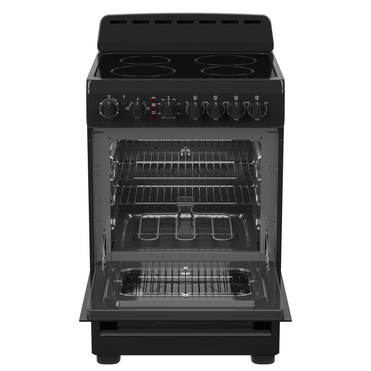 Avanti 24-Inch Freestanding Electric Range with Ceramic Glass Cooktop, in Black (CERU240P1B)