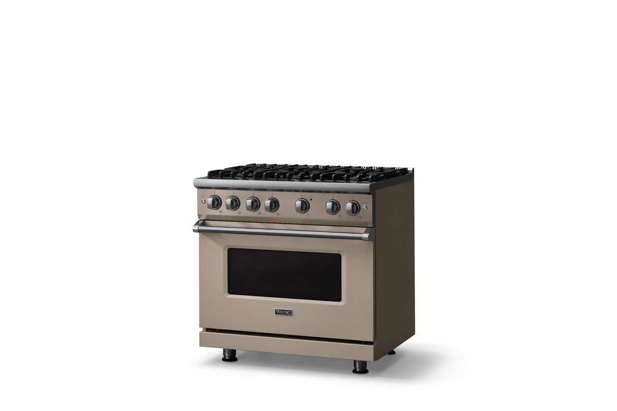 36"W. Sealed Burner Gas Range (Burner: 6b, Finish: Nantucket, Trim: Polished Chrome, Fuel: Natural Gas)