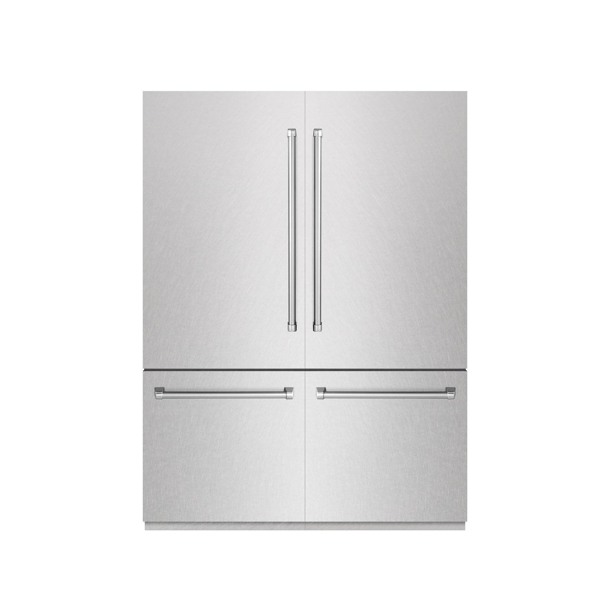 ZLINE 60 in. 32.2 cu. ft. French Door Built-In Bottom Freezer Refrigerator with Water Dispensers and Ice Makers in DuraSnow' Stainless Steel with Graphite Gray Interior (GRBIV-SN-60)