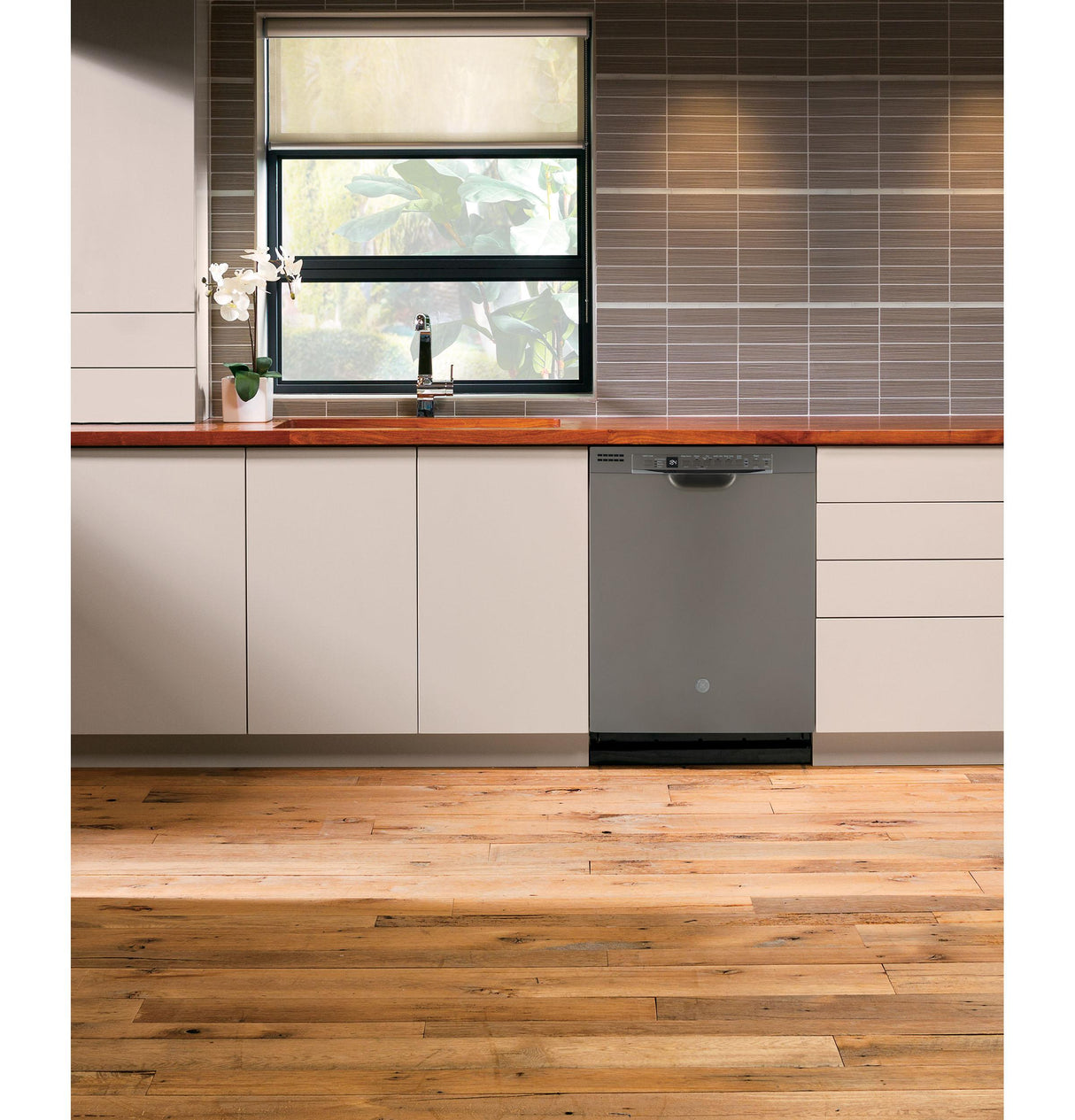 GE® Front Control with Stainless Interior Door Dishwasher with Sanitize Cycle & Dry Boost