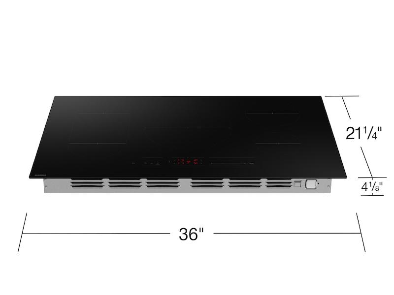 36" Induction Cooktop with Anti-Scratch Matte Glass and Sync Burners in Black