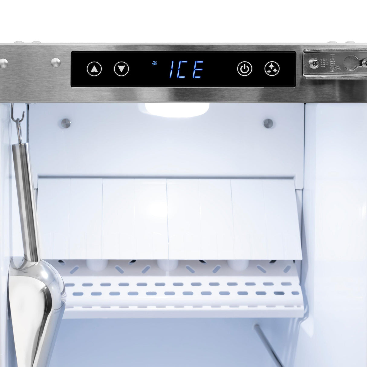 ZLINE 15 in. Touchstone Gourmet Ice Maker with Drain Pump and Black Stainless Steel Door (IGMD-BS-15)