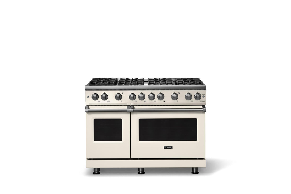 48"W. Sealed Burner Gas Range (Burner: 8b, Finish: Pure White, Trim: Polished Chrome, Fuel: Natural Gas)
