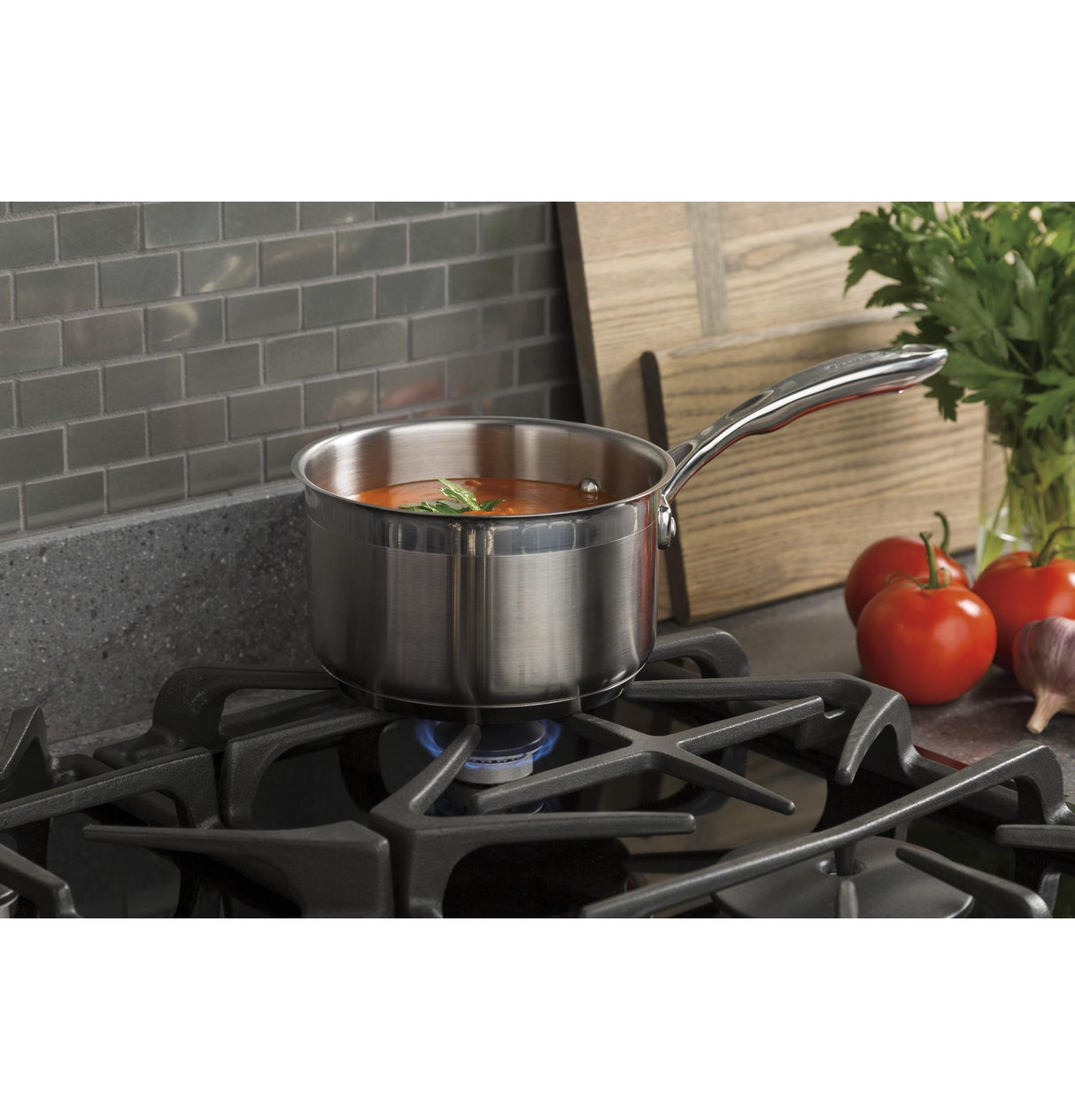 GE® 36" Built-In Gas on Glass Cooktop with 5 Burners and Dishwasher Safe Grates