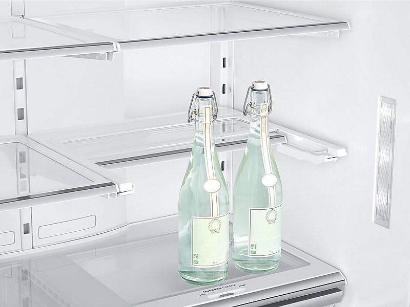 22 cu. ft. Food Showcase Counter Depth 4-Door Flex™ Refrigerator with FlexZone™ in Black Stainless Steel